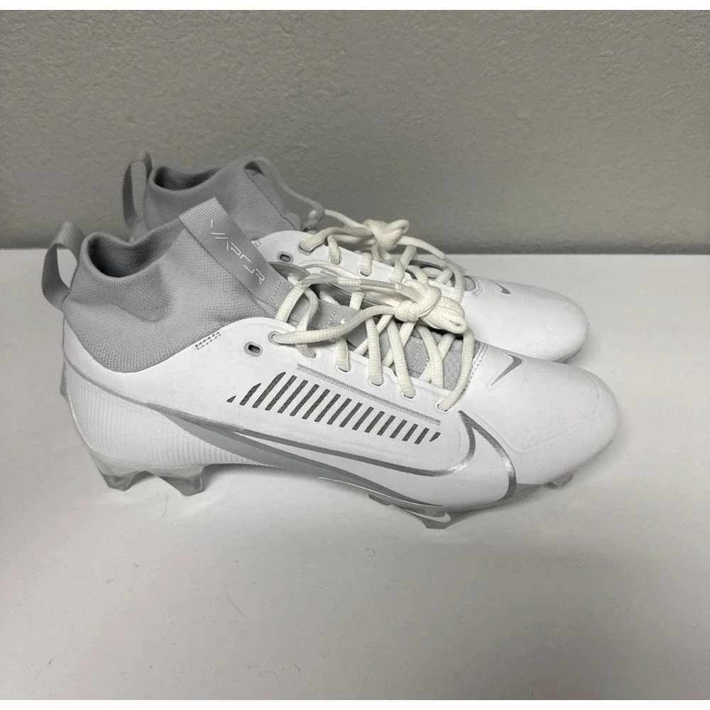 Nike Vapor Edge Pro 360 2 White Metallic Silver Cleats Mens 10 DA5456-100 NEW